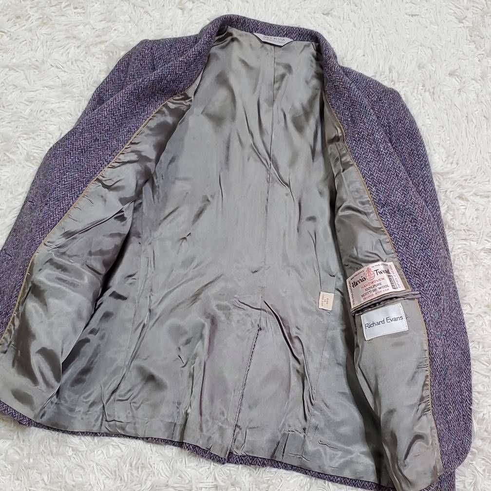 極美品XL リチャードエヴァンス ハリスツイード ウール100 ブレザー 米国製