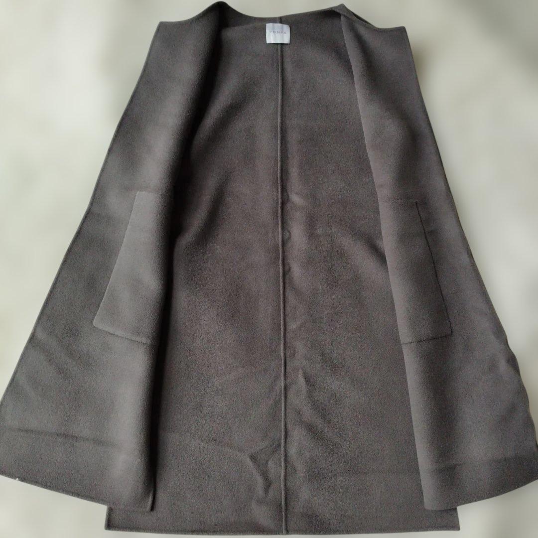 大人気♡美品✨YONFA ウールジレコート ハンドメイド仕立 スリット ブラウン