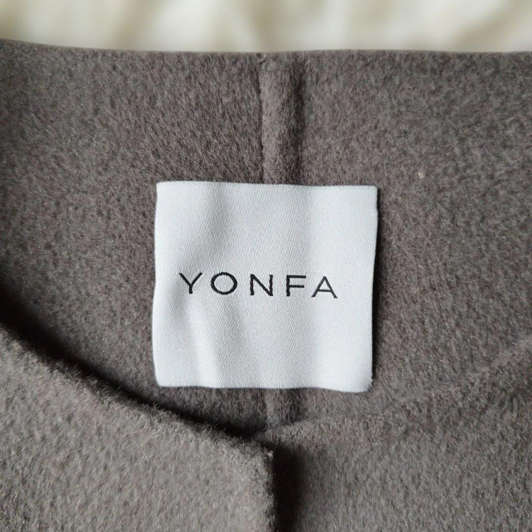 大人気♡美品✨YONFA ウールジレコート ハンドメイド仕立 スリット ブラウン