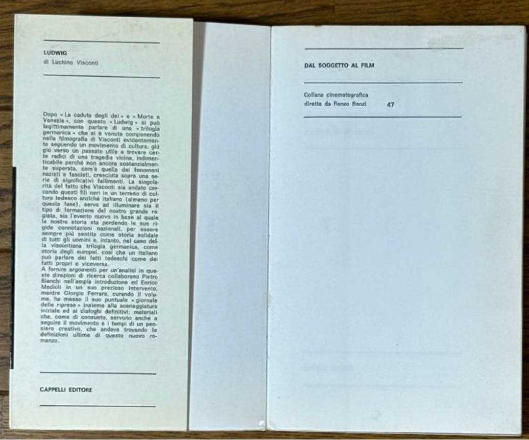 ヴィスコンティ映画本2冊イタリア語版ヴェニスに死す　ルートヴィヒ　シナリオと解説