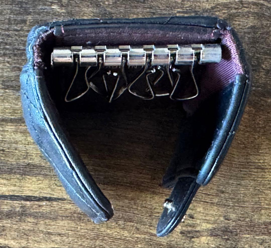 CHANEL シャネル キーケース 6連フック シルバー金具 黒 ラムスキン