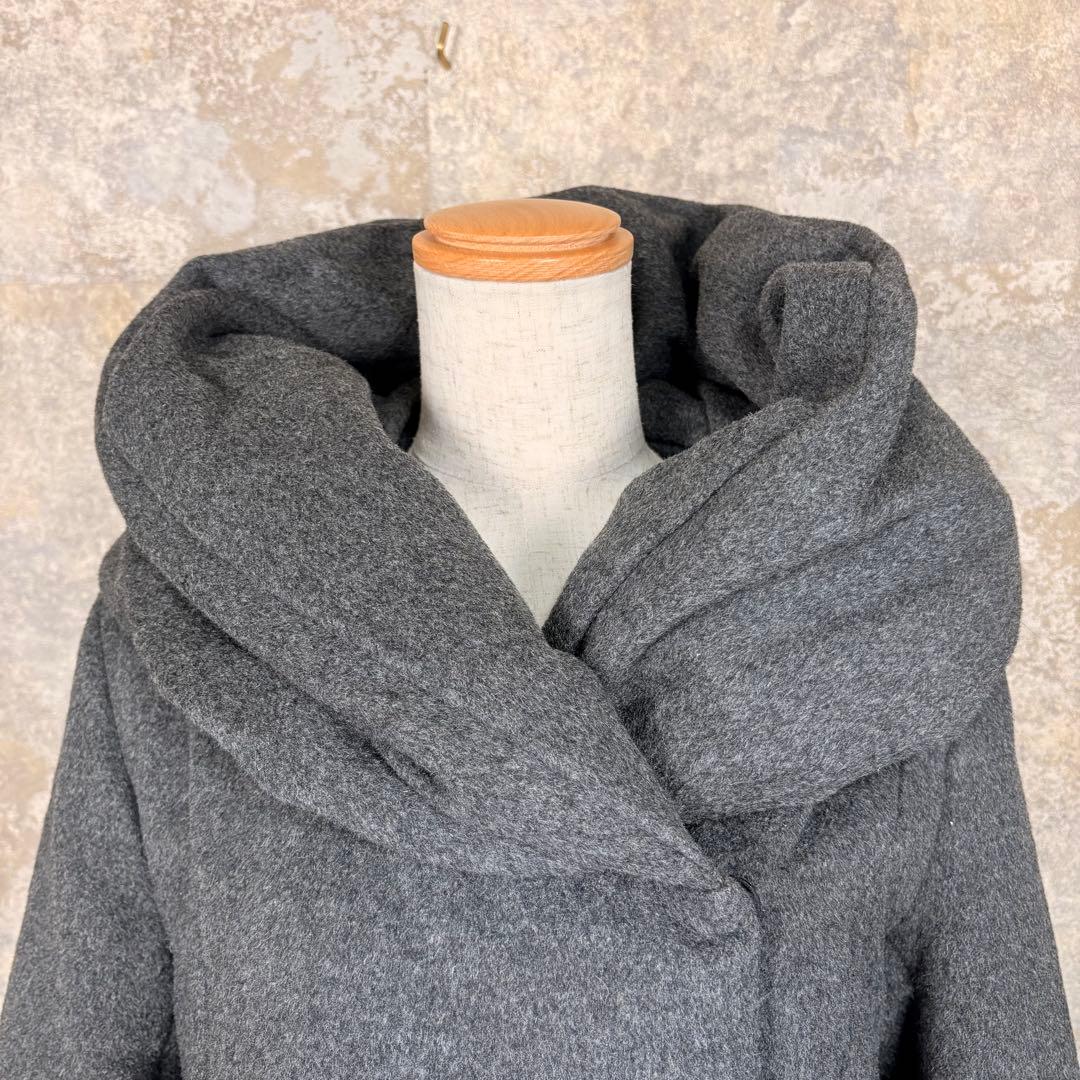 美品✨アルアバイル ウールアンゴラ×ダウン フードコート 2 グレー