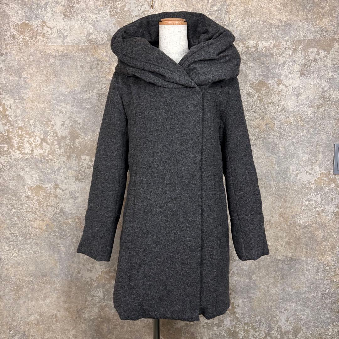 美品✨アルアバイル ウールアンゴラ×ダウン フードコート 2 グレー