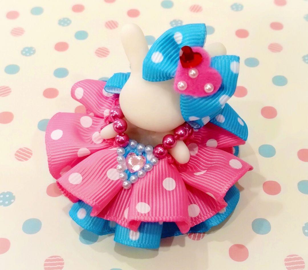 【アンティ】ドール　赤ちゃん　ドレス　服　水玉　ドット