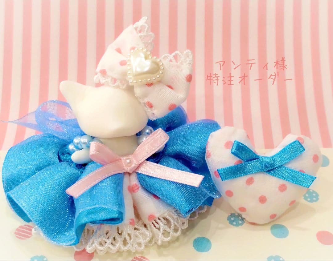 【アンティ】ドール　赤ちゃん　ドレス　服　水玉　ドット