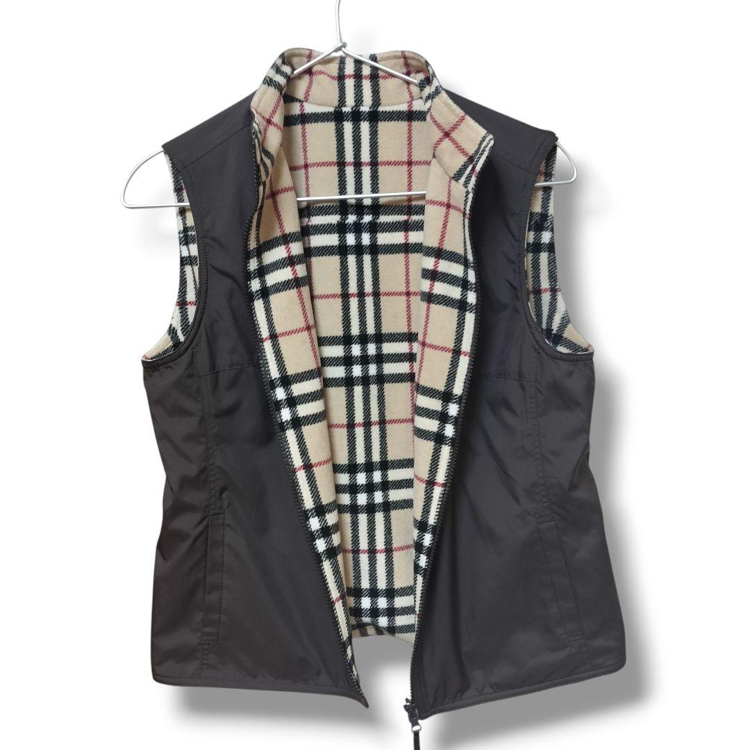 【BURBERRY LONDON】リバーシブルベスト　ノバチェック柄　38