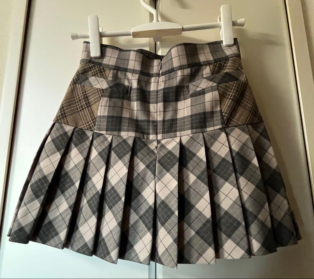 スカート andmary Coco check pleats skirt