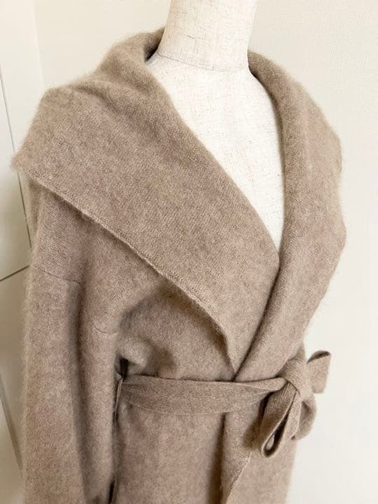 Vandori カシミヤ100％ ニットガウンコート ロング ベージュ