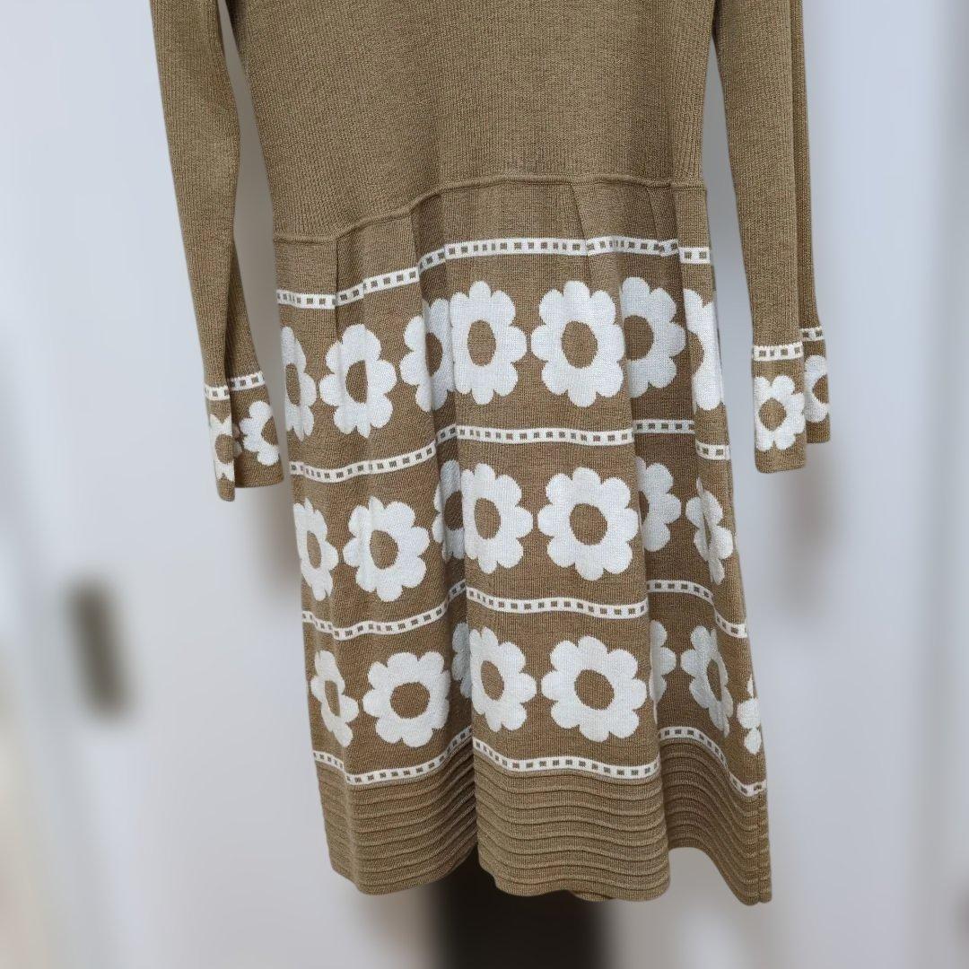 新品未使用　スーパービューティー　花柄ニットワンピース チュニック