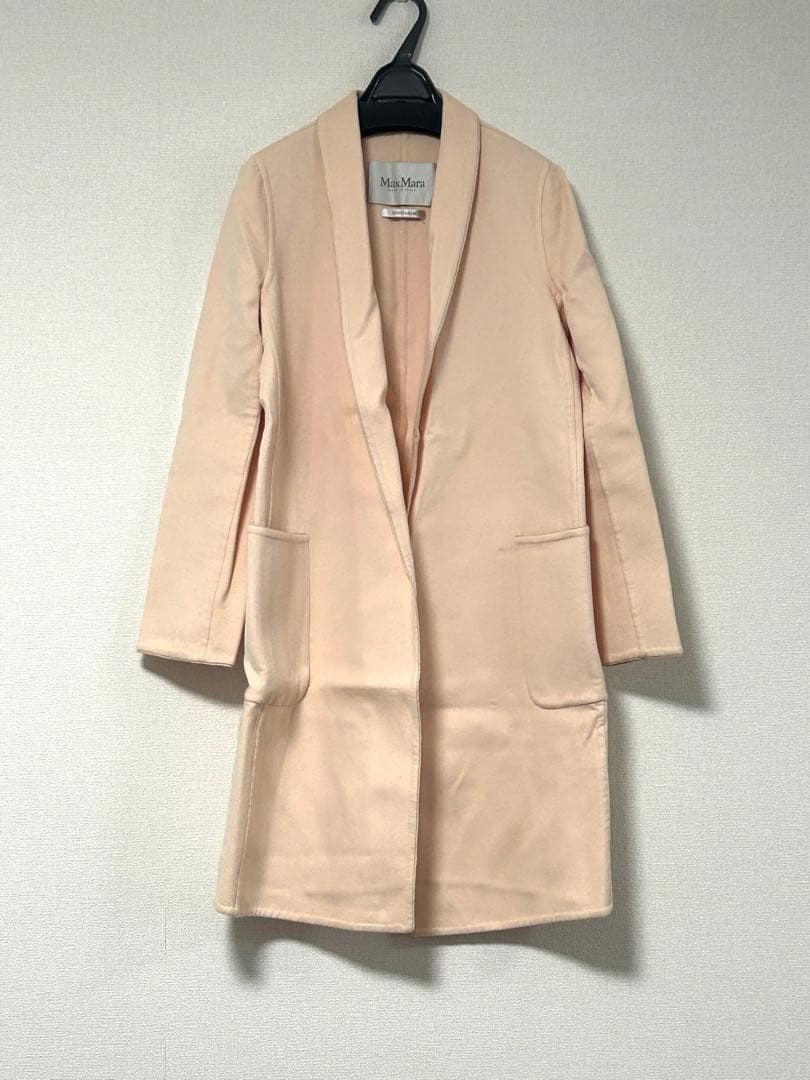 マックスマーラ☆ウール1枚仕立て　コート　ピンク　S
