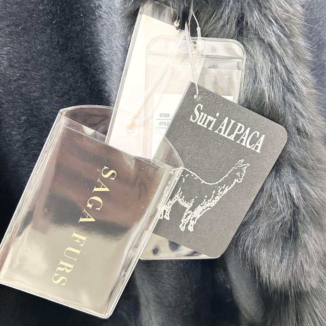 新品未使用✨SAGA FURS ポンチョ　ケープコート　ブラック　アルパカ