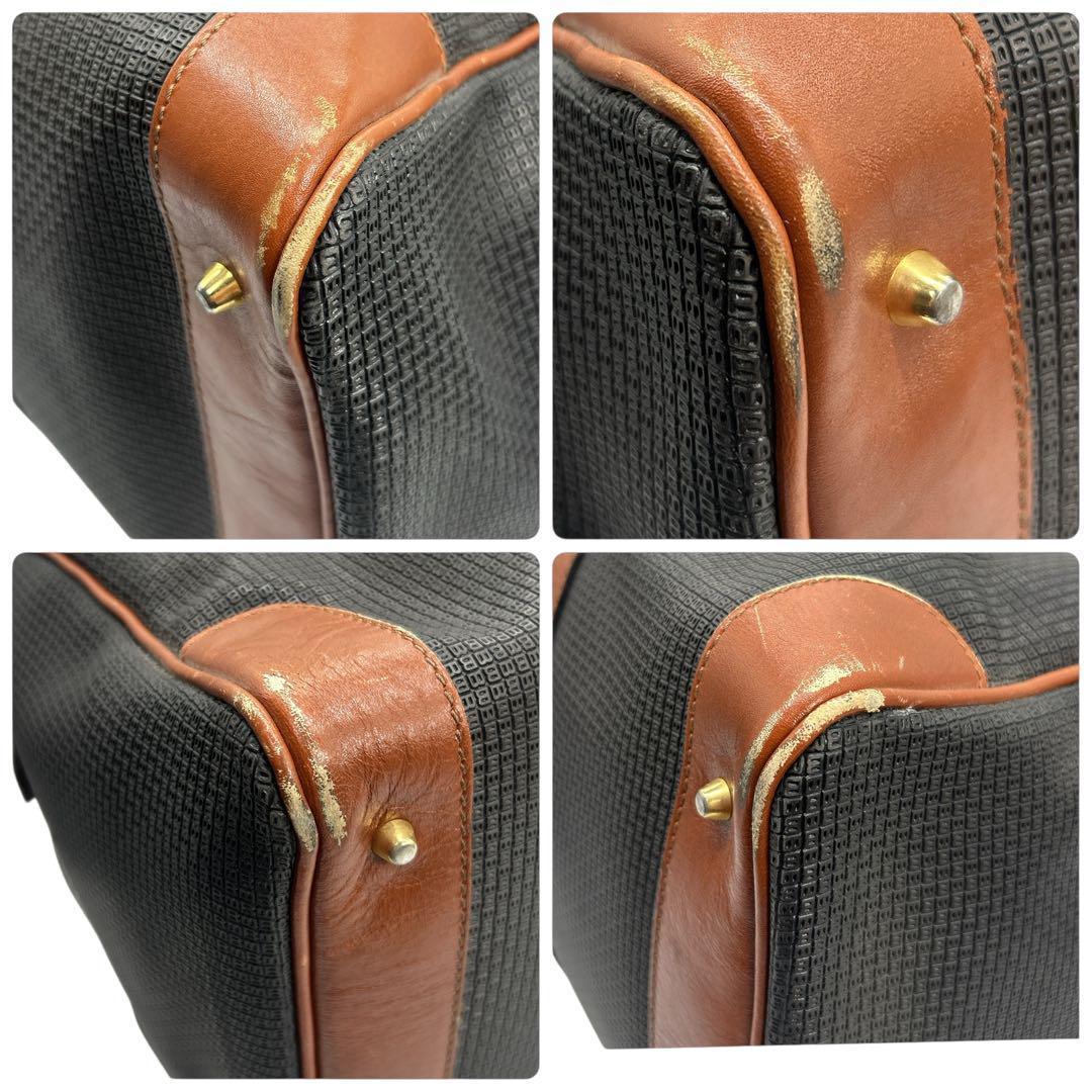 【美品】バリー ボストンバッグ 大容量 旅行カバン ビジネス 出張 黒×茶