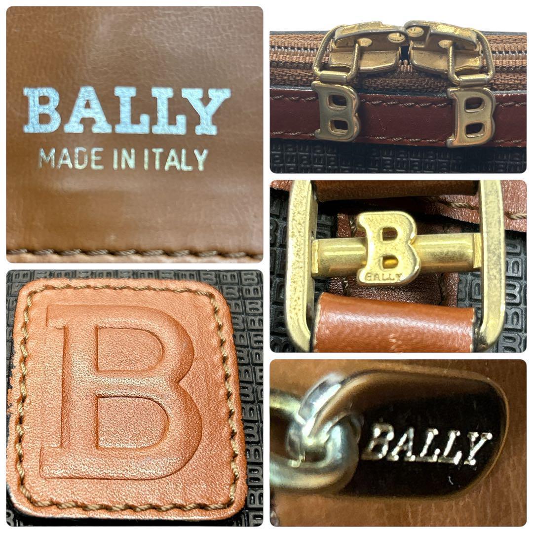 【美品】バリー ボストンバッグ 大容量 旅行カバン ビジネス 出張 黒×茶