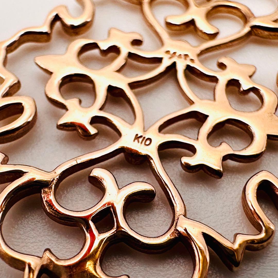 agete k10 透かし　チャーム　ペンダント　ジャスミン　PG