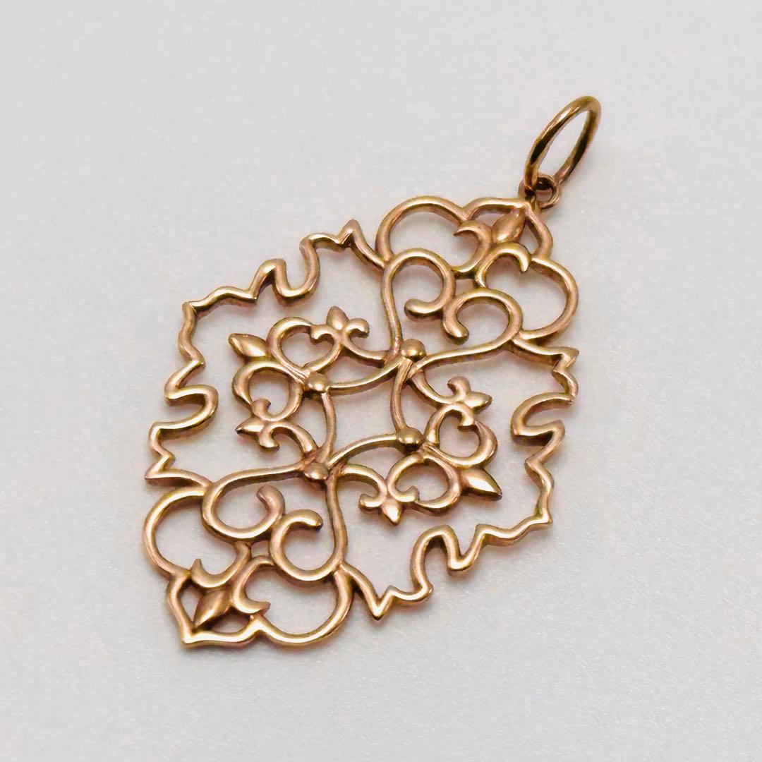 agete k10 透かし　チャーム　ペンダント　ジャスミン　PG