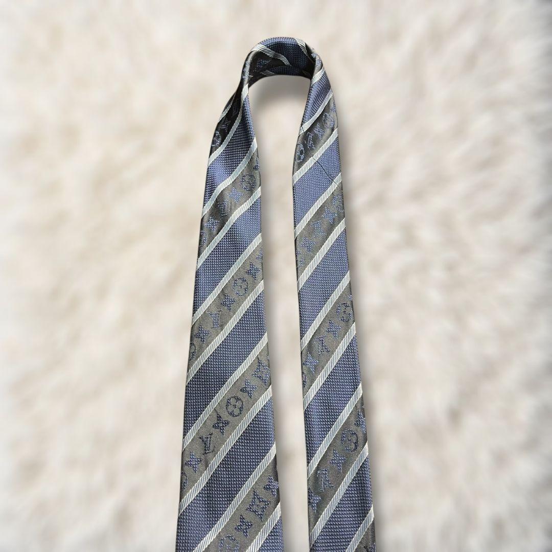 【箱有・美品✨】ルイヴィトン ストライプ モノグラム ジャガード 濃紺黒水 肉厚