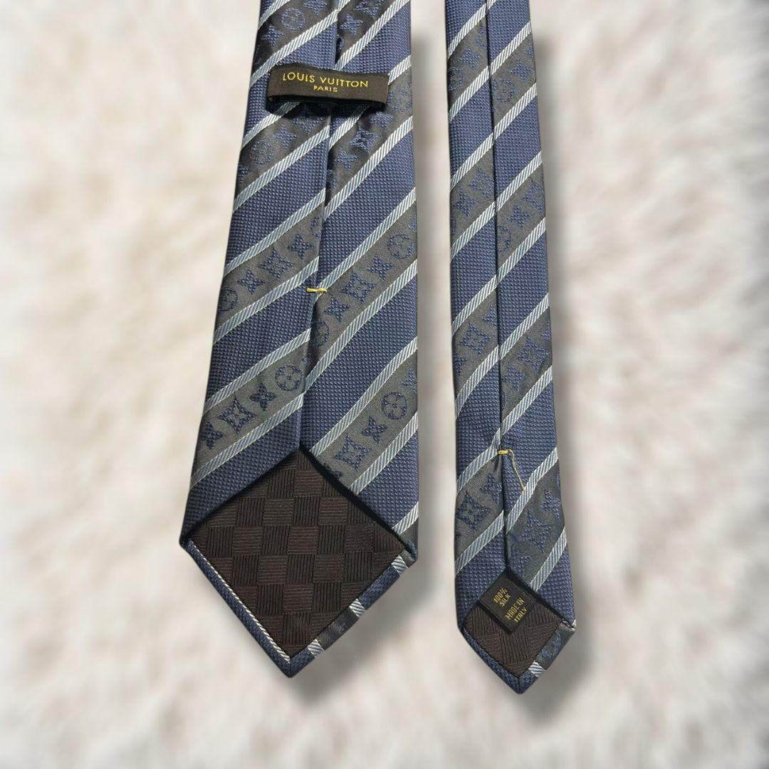 【箱有・美品✨】ルイヴィトン ストライプ モノグラム ジャガード 濃紺黒水 肉厚