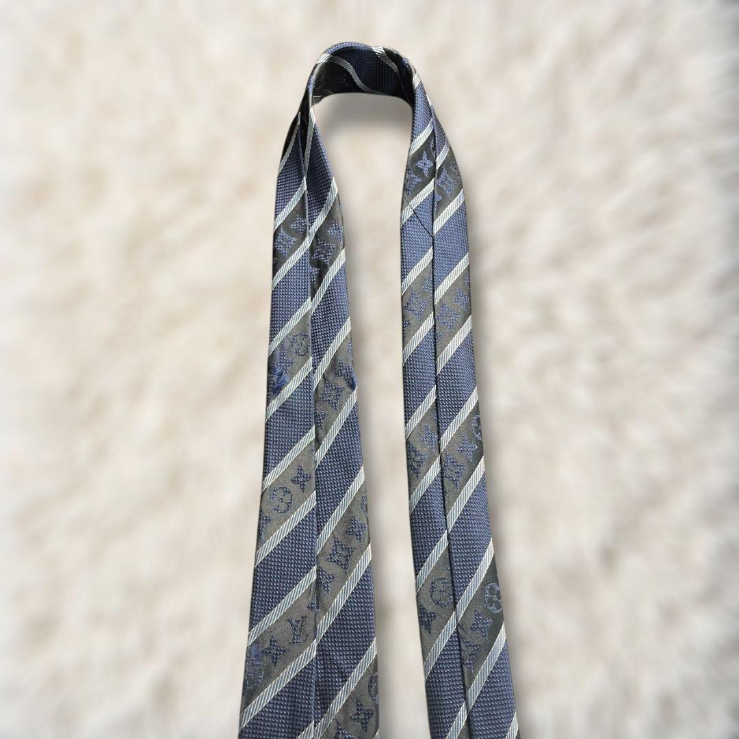 【箱有・美品✨】ルイヴィトン ストライプ モノグラム ジャガード 濃紺黒水 肉厚
