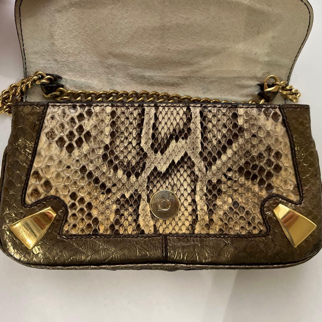 ドルチェ&ガッバーナ パイソン柄　蛇柄　クラッチ　チェーン付