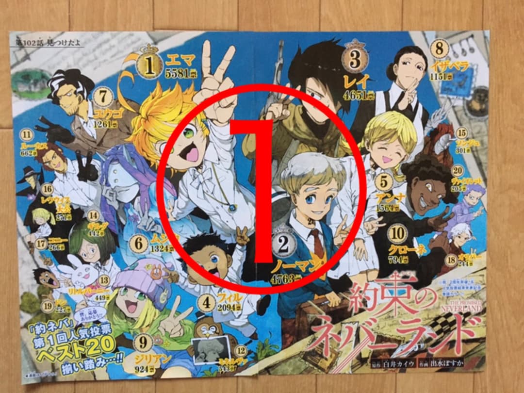 週刊少年ジャンプ　【約束のネバーランド】　切り抜き