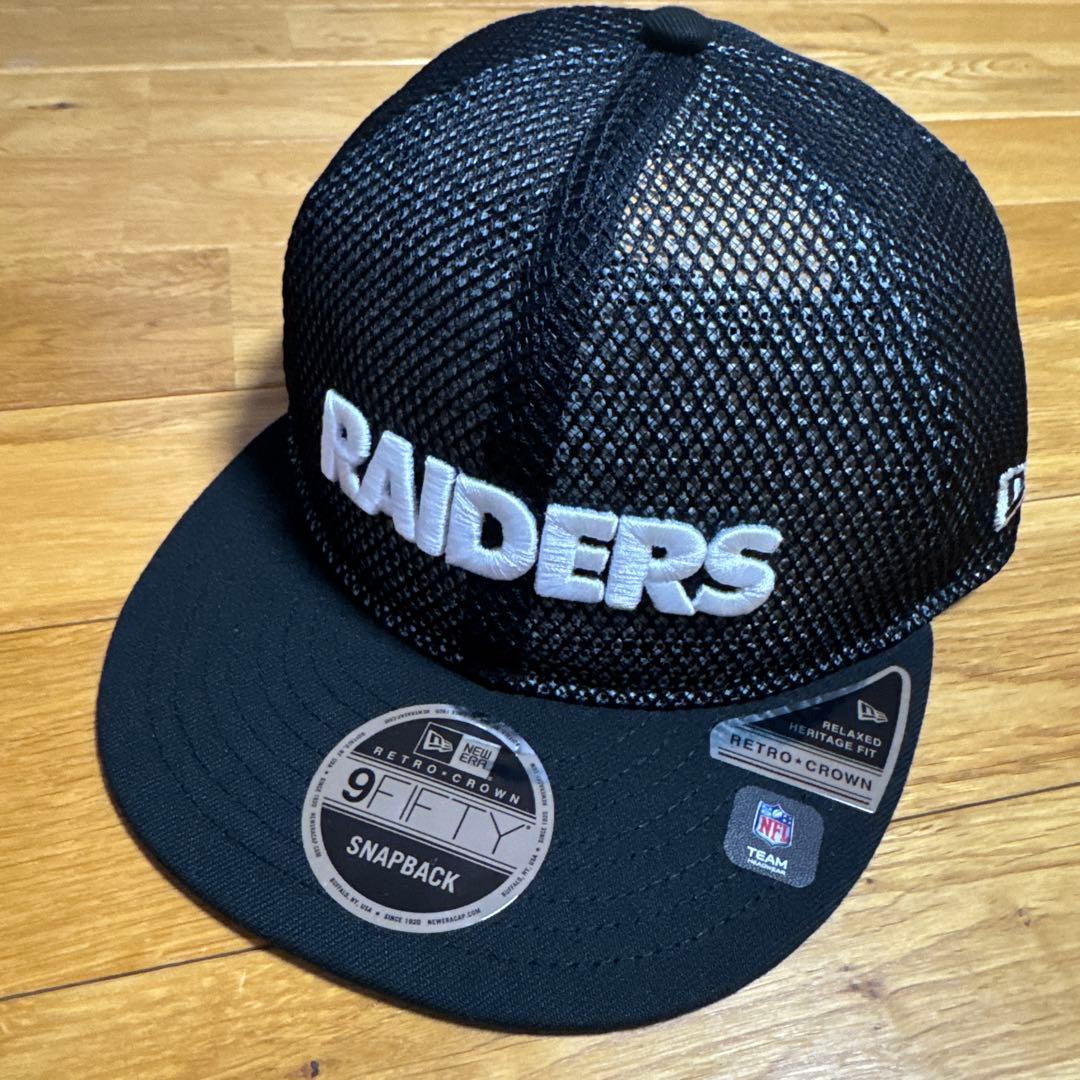 ニューエラNEWERA キャップNFLレイダース ダブルメッシュ ブラック