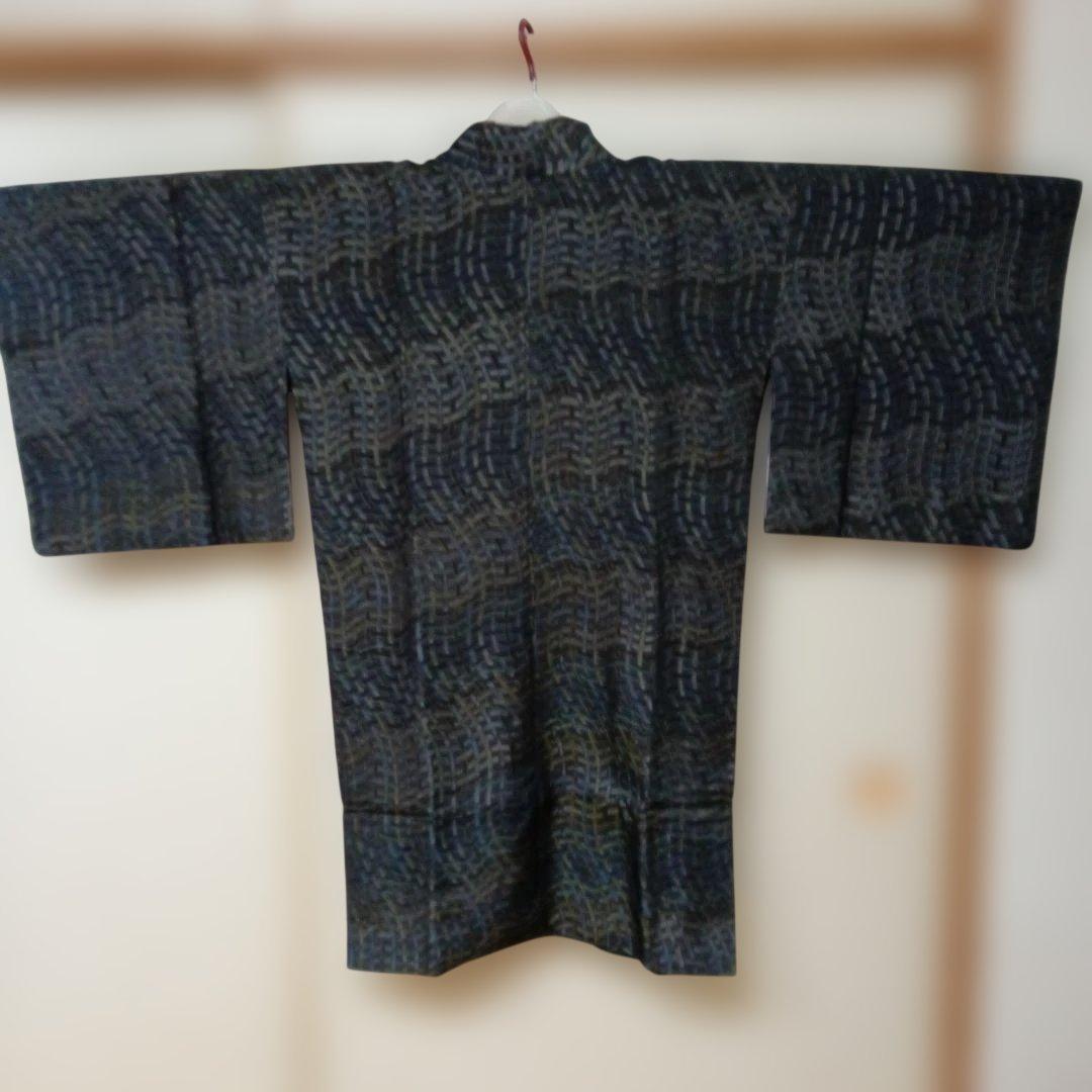 道中着 幾何学模様 黒系