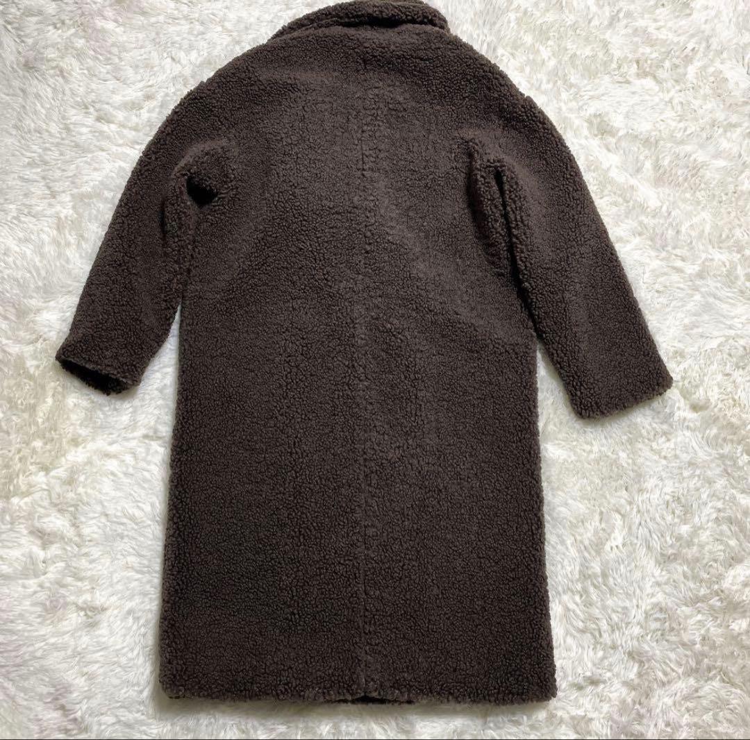 完売品美品ZARA ザラ ボアロングコート テディベアコート ダークブラウン　S