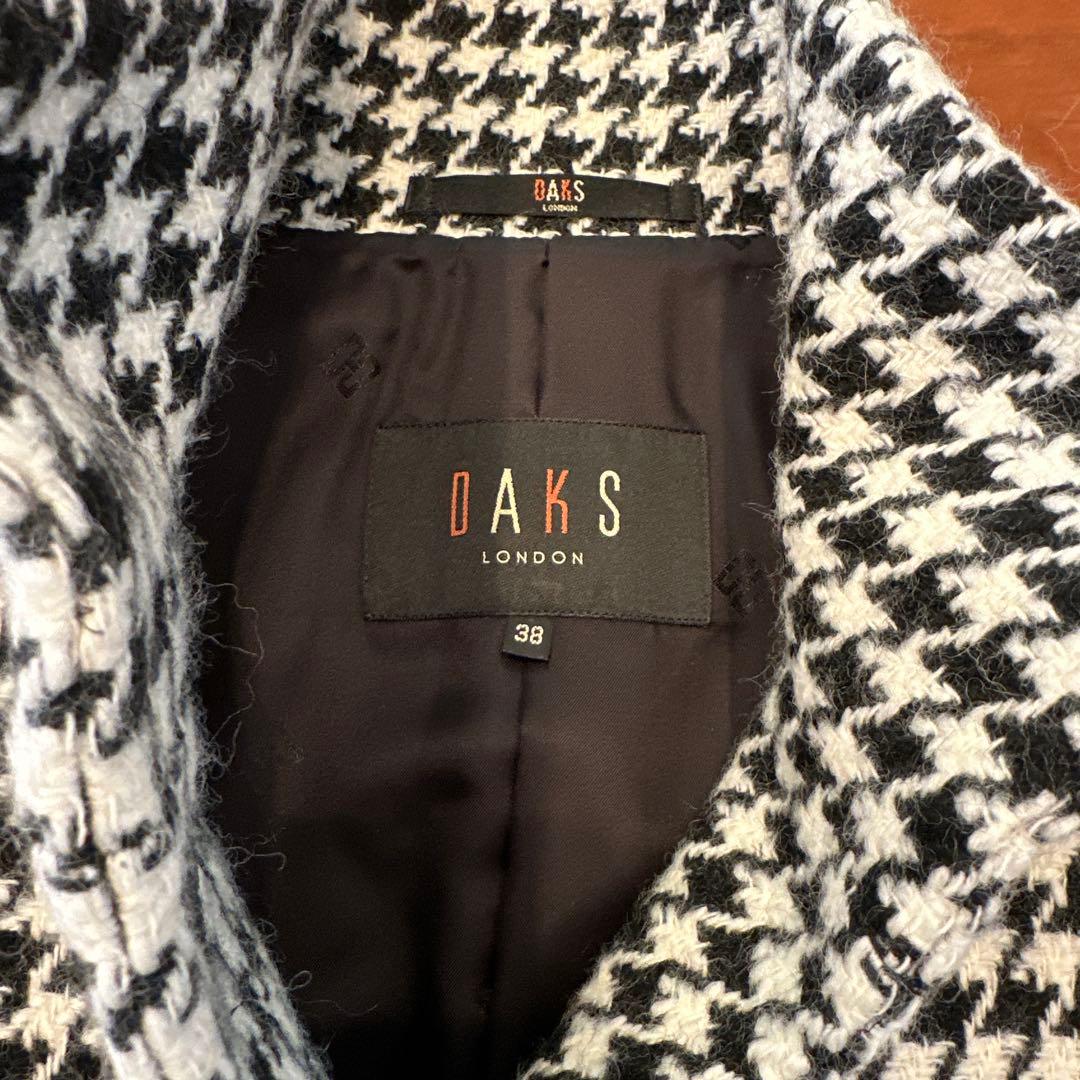 DAKS ハウンドトゥース柄 チェスターコート 38