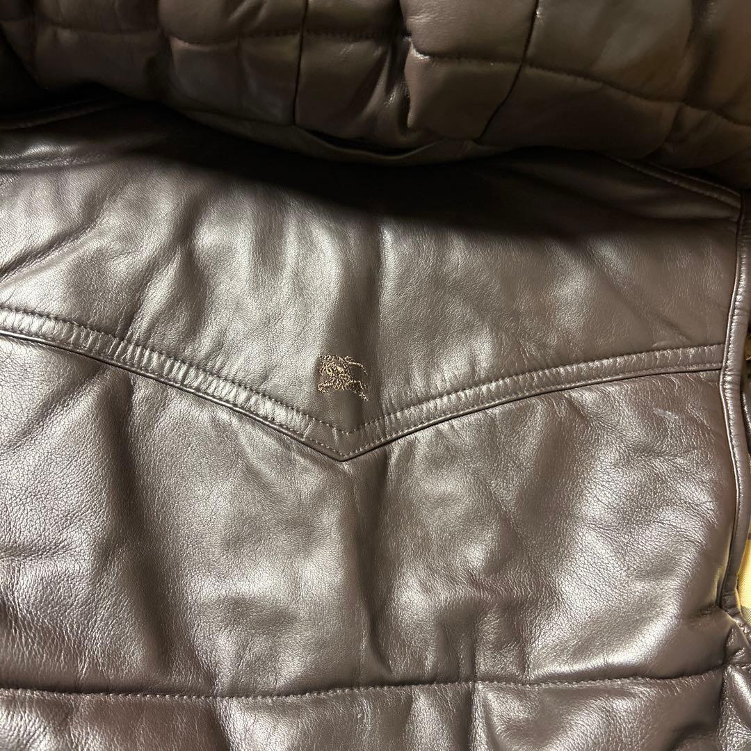 Burberry ブラウン レザー ダウンベスト