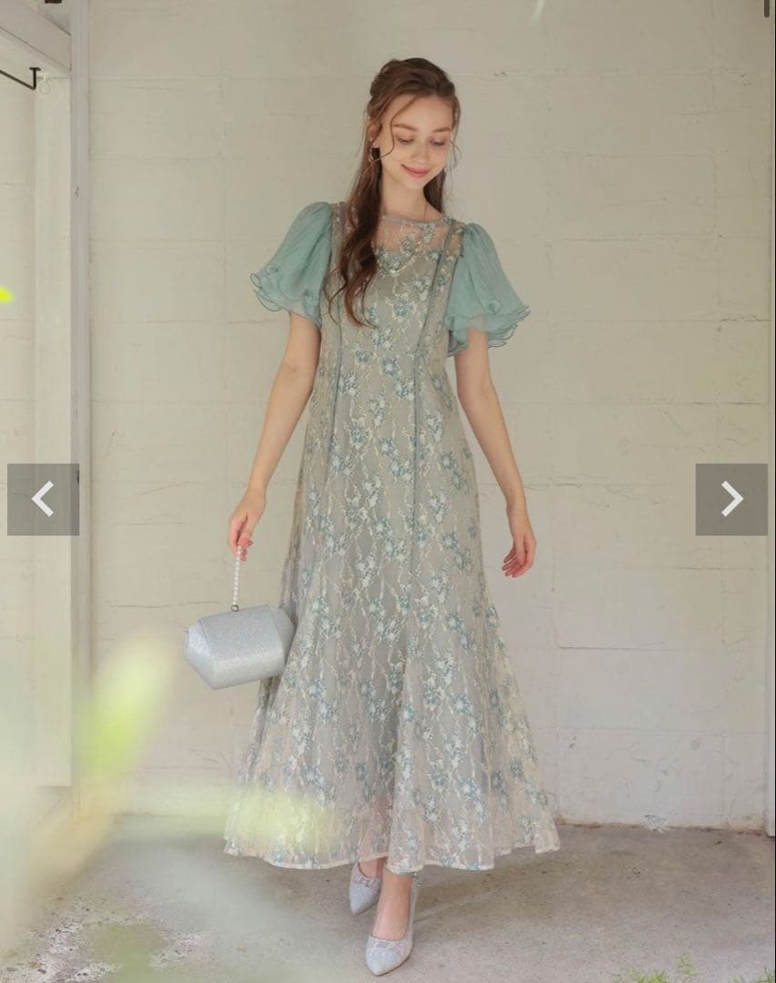 Dorry Doll ドリードール エアリースリーブドレス ロングドレス ブルー