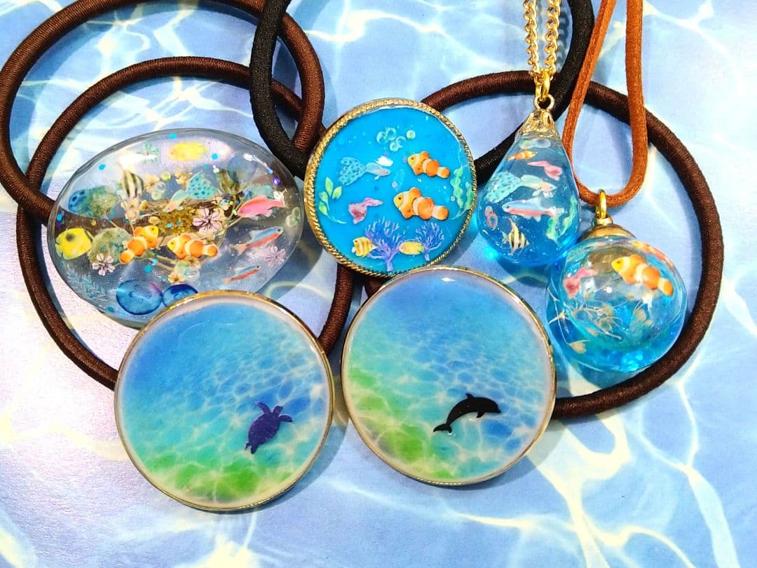 ❤️チャルメラ❤️星の海　小さな水族館　Sea drop✩。°ネックレス