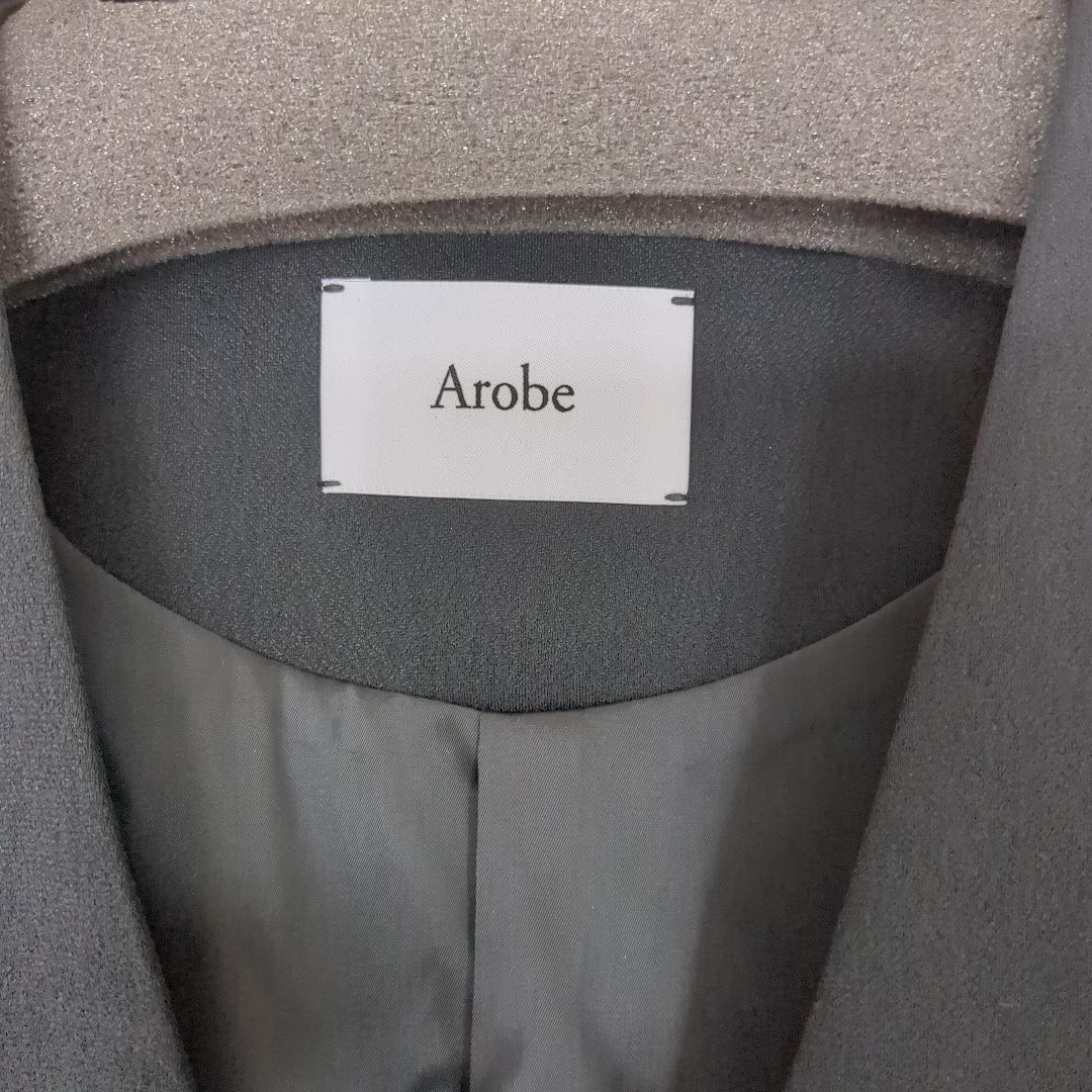 スコットクラブ Arobe ノーカラージャケット ブラック ケープ　ジャケット