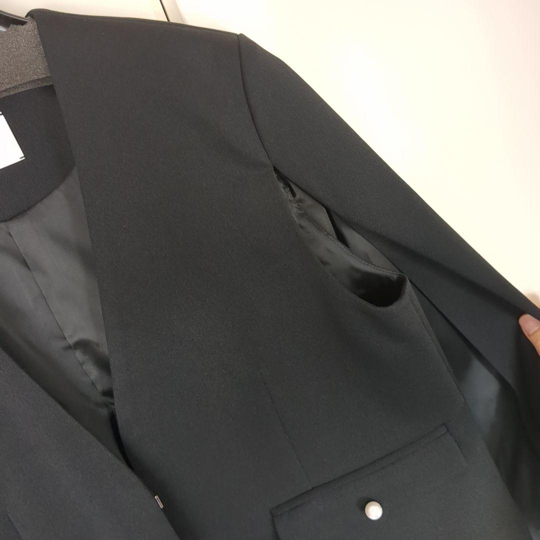 スコットクラブ Arobe ノーカラージャケット ブラック ケープ　ジャケット