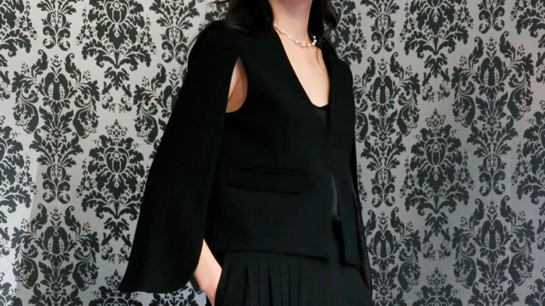 スコットクラブ Arobe ノーカラージャケット ブラック ケープ　ジャケット