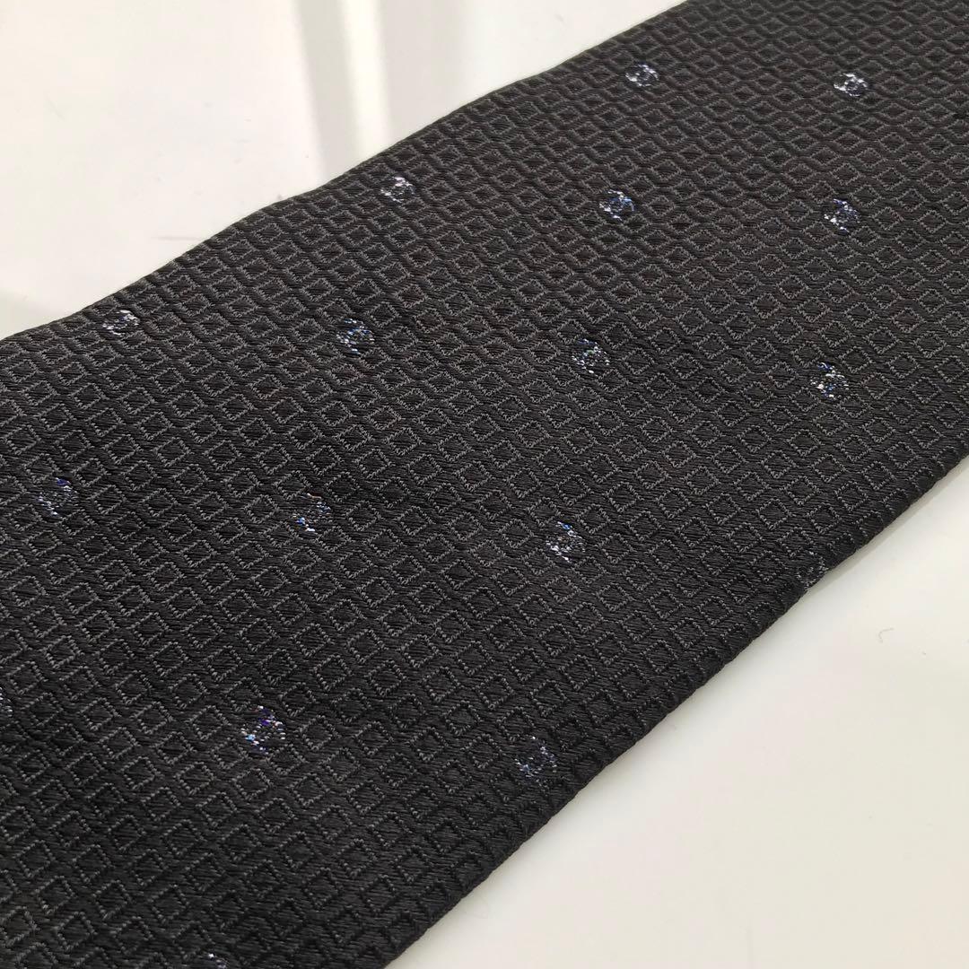 CHANEL 幾何学模様 ネクタイ 黒