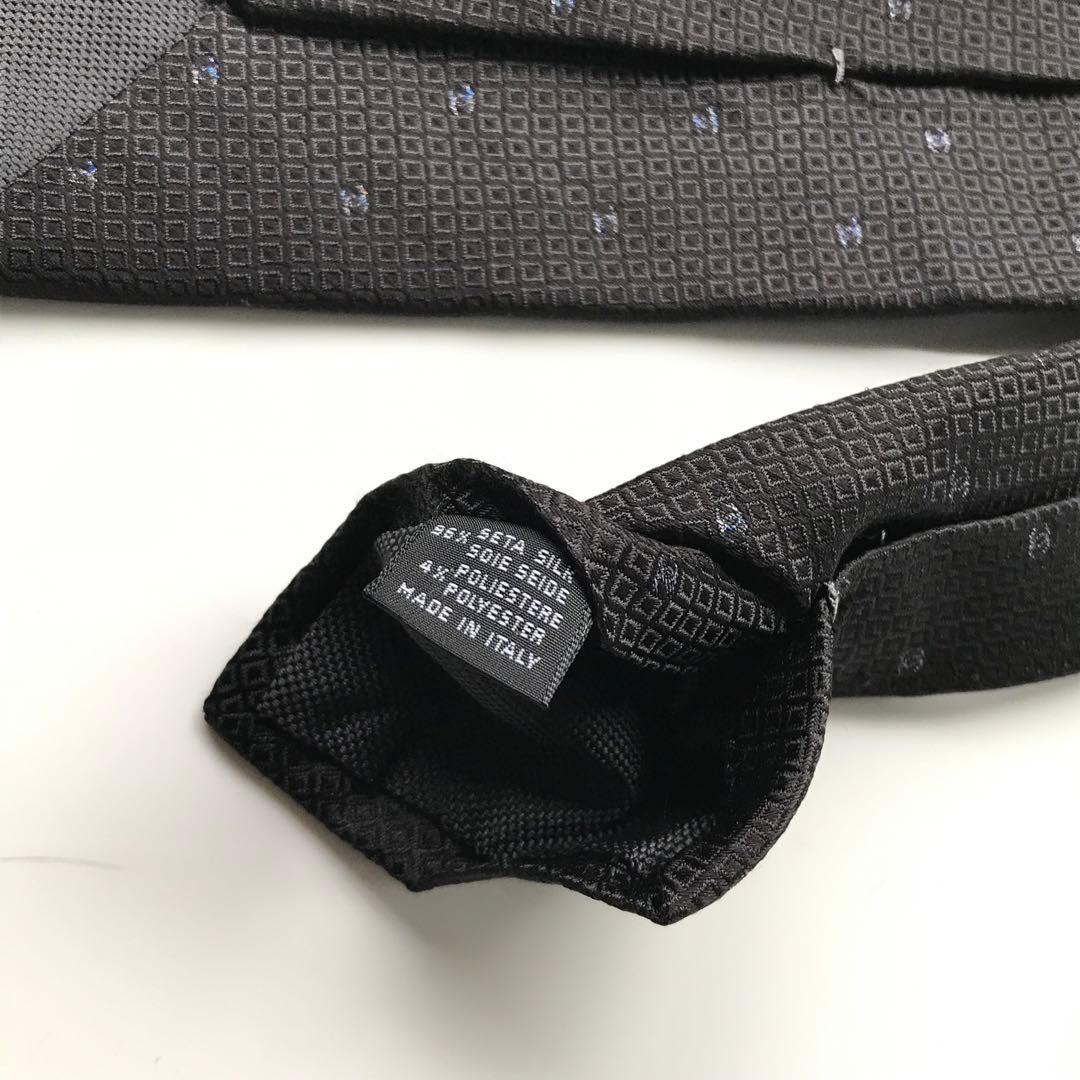 CHANEL 幾何学模様 ネクタイ 黒