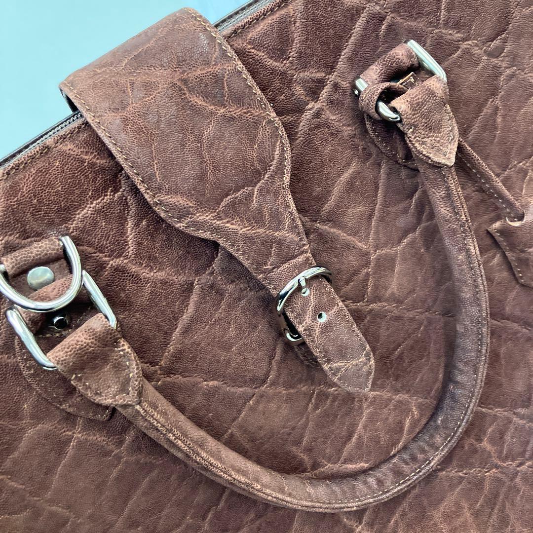 ハンドバッグ ビジネスバッグ ボストンバッグ レザー 象革 エレファント