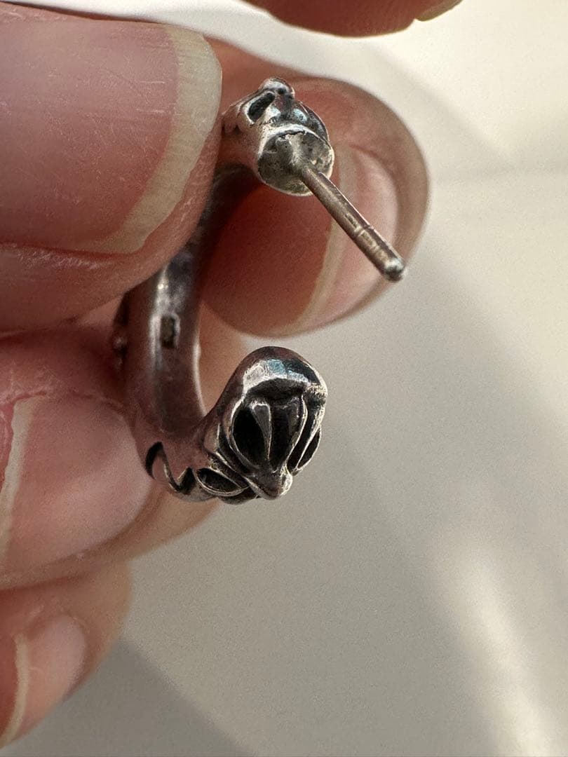 （最終値下)クロムハーツシルバー925装飾フープピアス(片耳用)