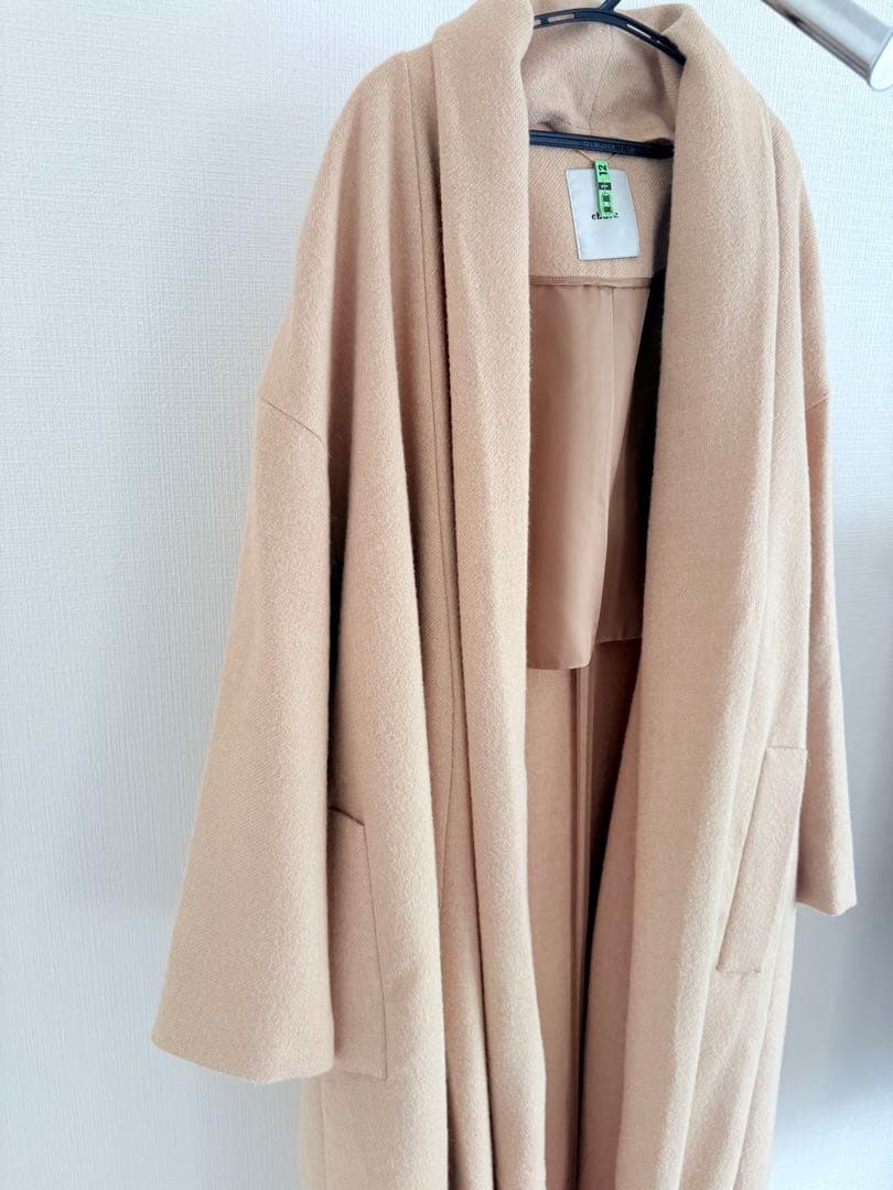エブール アルパカ ロングコート ベージュ　36 ebure 定価16.5万