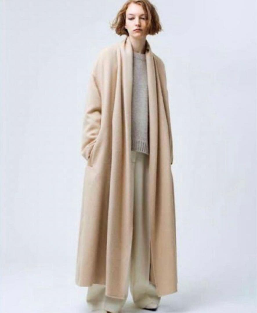 エブール アルパカ ロングコート ベージュ　36 ebure 定価16.5万