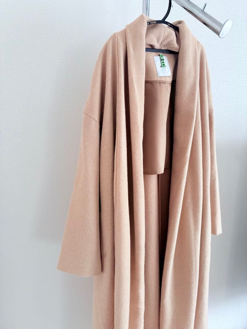 エブール アルパカ ロングコート ベージュ　36 ebure 定価16.5万