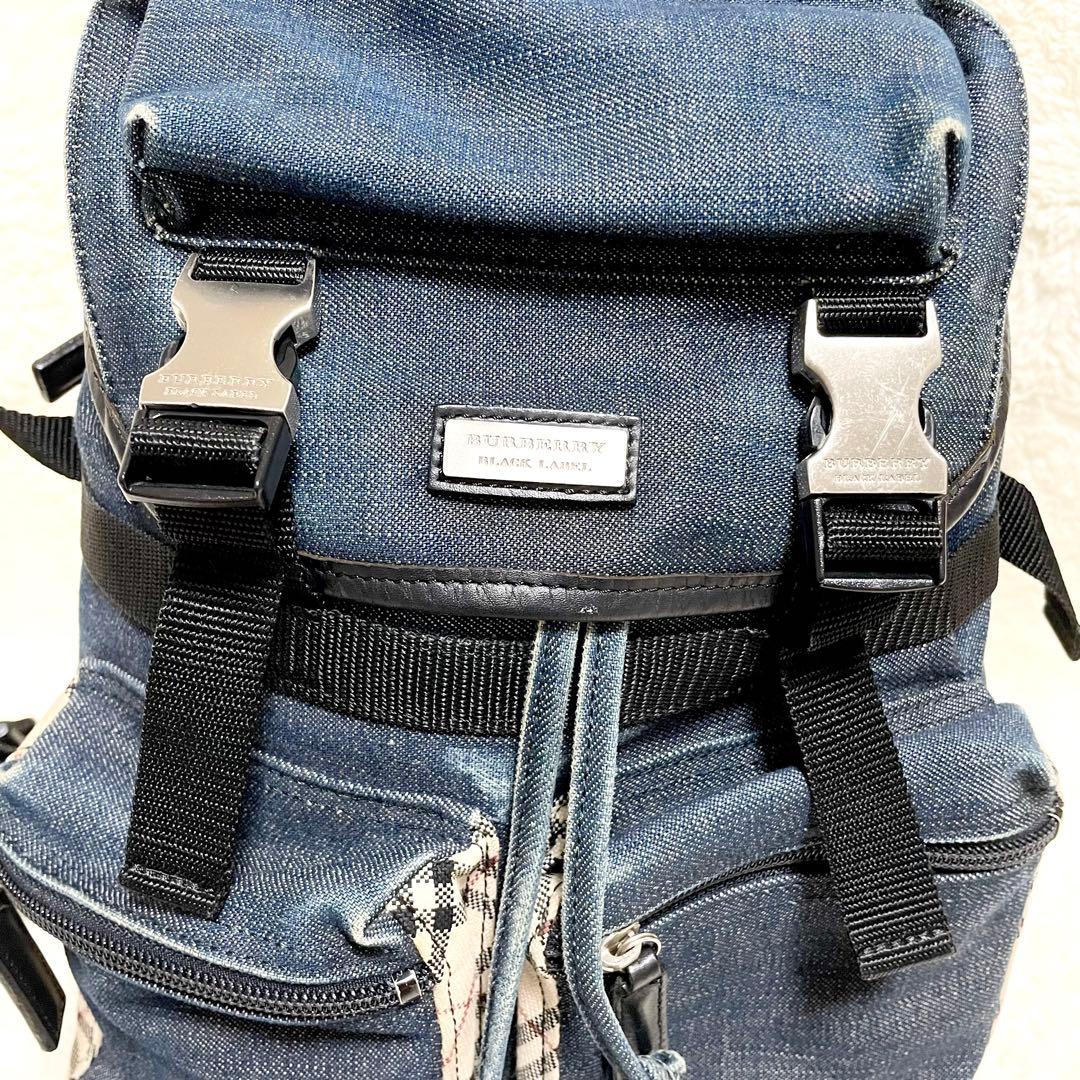 【激レア✨】バーバリー ブラックレーベル デニム リュック ノバチェック 廃盤品
