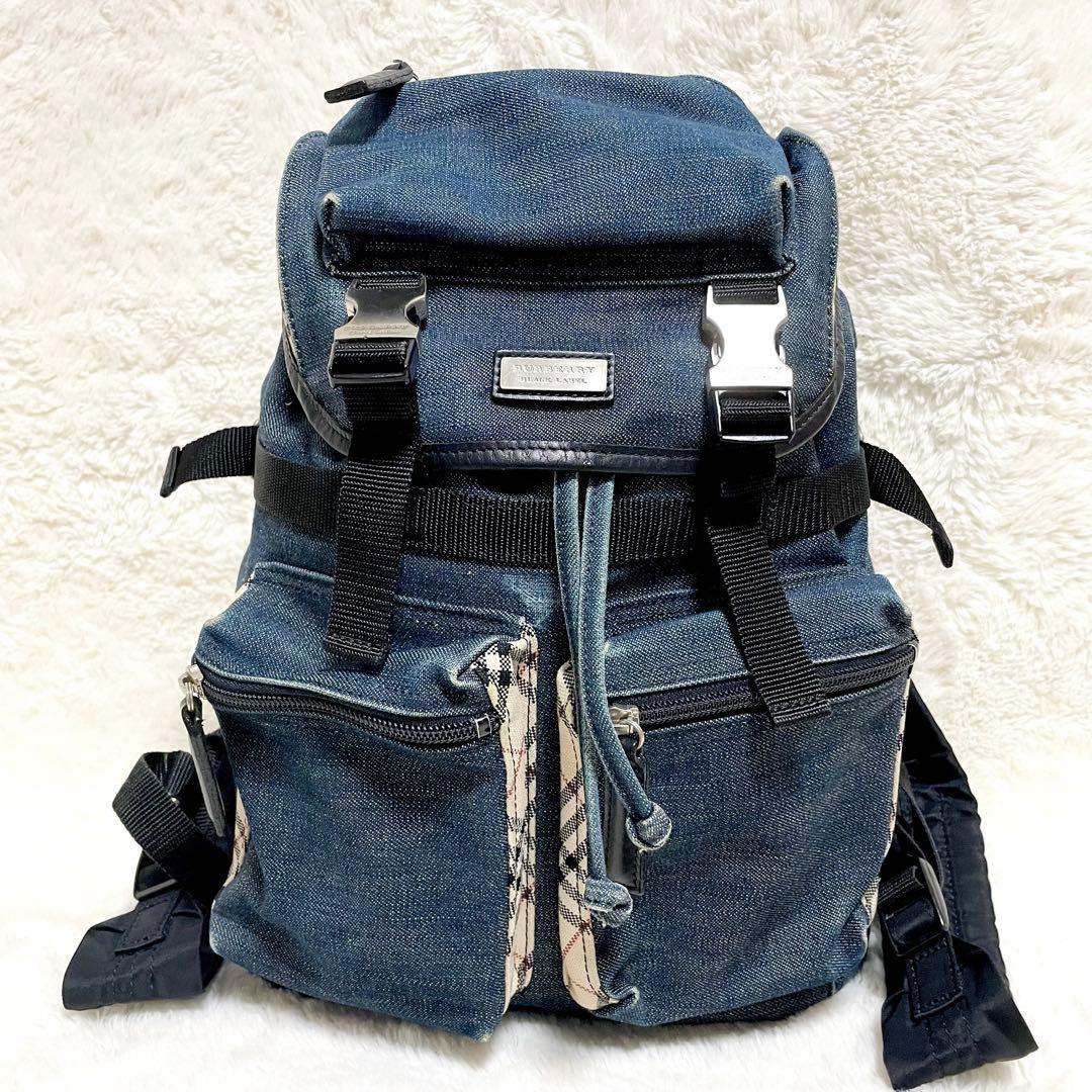 【激レア✨】バーバリー ブラックレーベル デニム リュック ノバチェック 廃盤品
