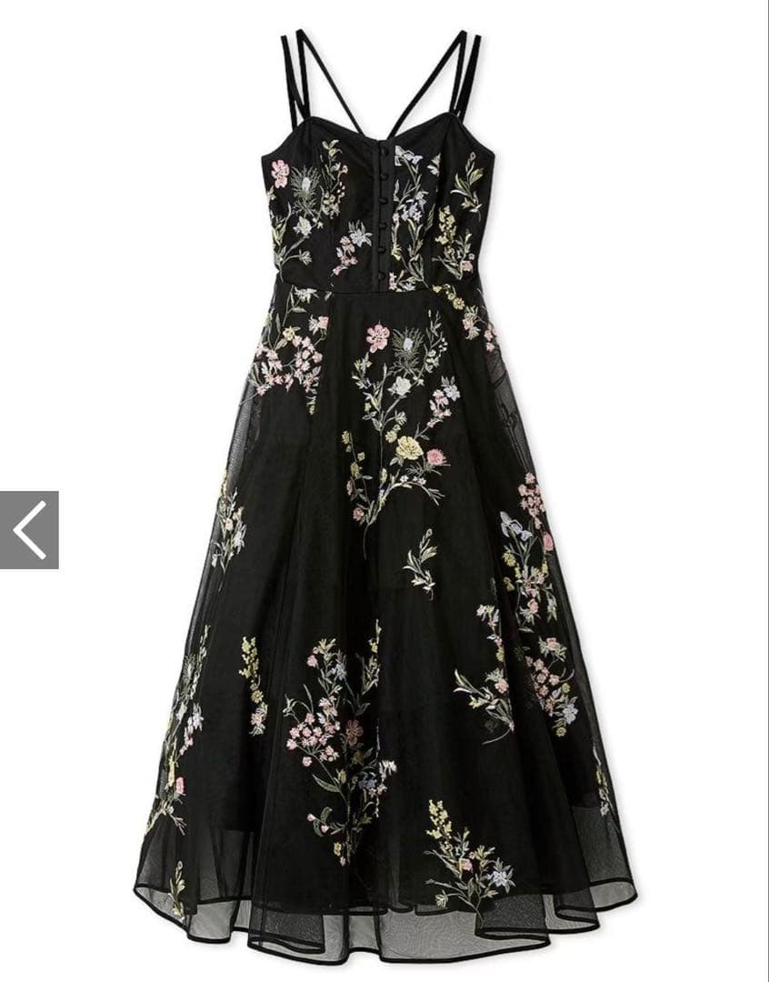 snidel エンブロイダリーチュールドレス【カンヘウォン着用】BKサイズS