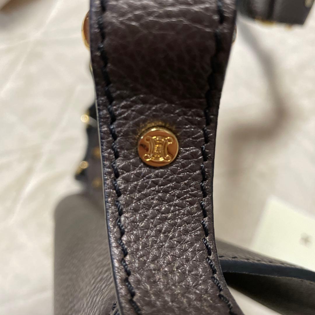 CELINE ブラウンレザー ショルダーバッグ