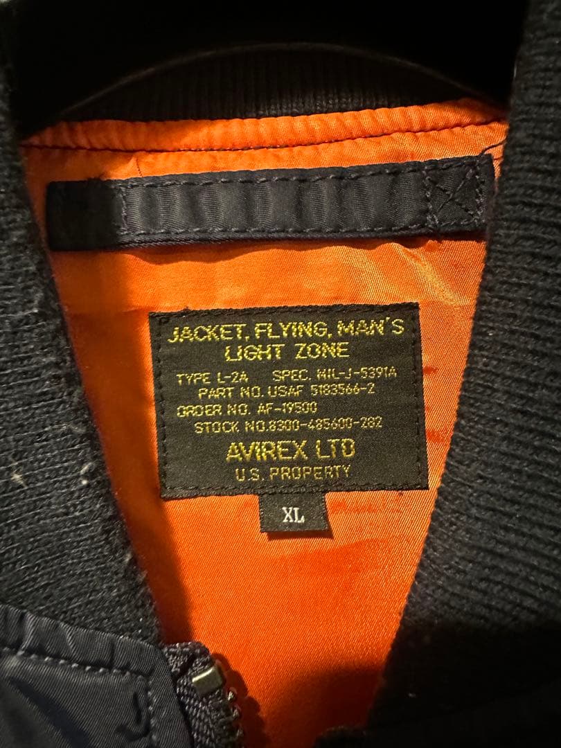 AVIREX L-2A フライトジャケット XL ネイビー