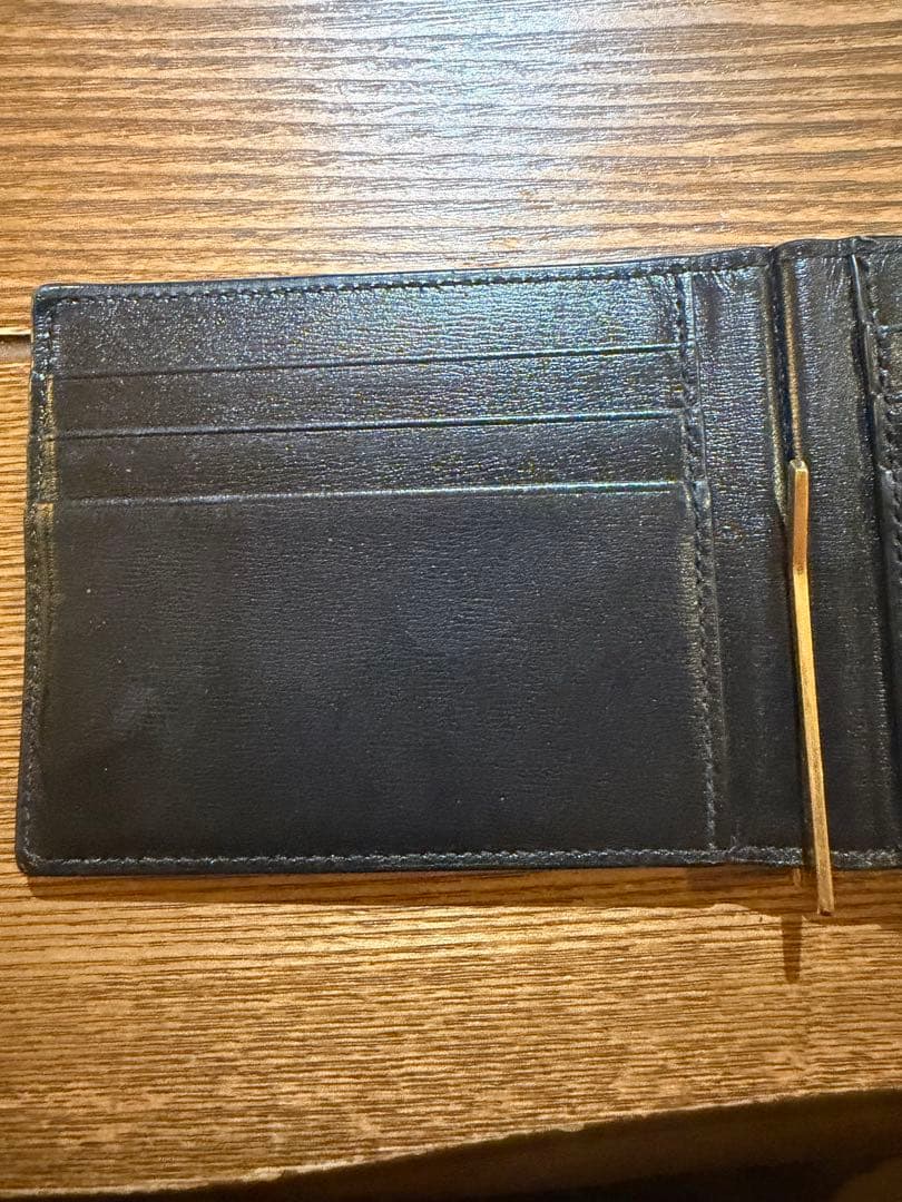 YSL 黒 レザー マネークリップ