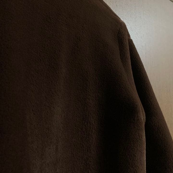 フェイクファーコート　ブラウン　ノーカラーコート