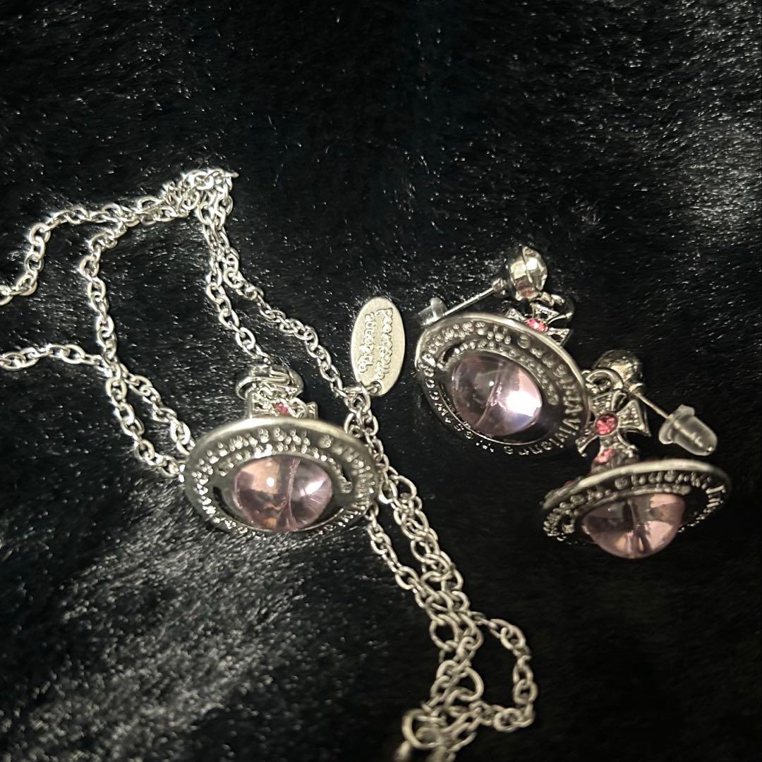 Vivienne Westwood オーブネックレス ピアス ピンク ORB 銀