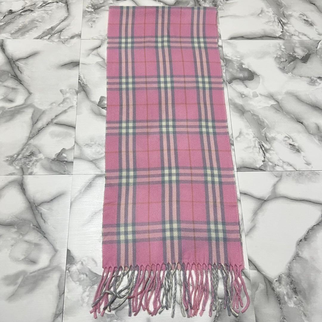 【タグ付き未使用品】バーバリーロンドン カシミヤ100% マフラー　ノバチェック